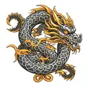 dragon coiled tattoo design idea