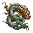 dragon coiled tattoo design idea