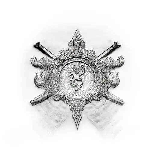 single sword from ancient greece tattoo design idea