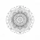 Mandala circular con corazones tattoo design idea