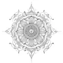 Mandala circular con corazones tattoo design idea