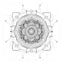 Mandala circular con corazones tattoo design idea