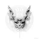 A dotwork illustration of a classical sculpture tattoo design idea