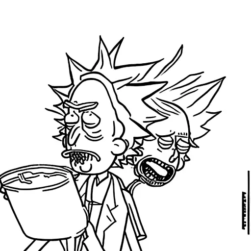 rick and morty tattoo design idea