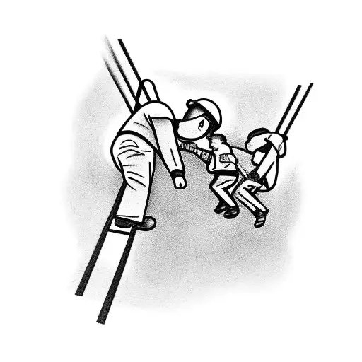 Design a tattoo that represents the client's favorite things by illustrating a construction worker surrounded by his wife and three boys, symbolizing the importance of family in his life. tattoo design idea