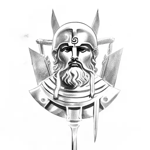 greek Spartans 3 boys  tattoo design idea