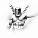 greek Spartans 3 boys  tattoo design idea