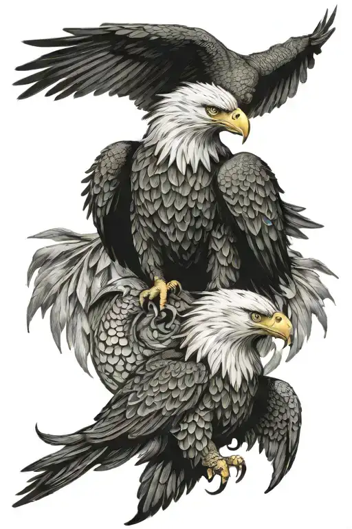 eagle and dragon tattoo design idea