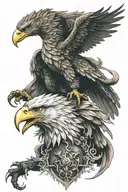 eagle and dragon tattoo design idea