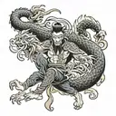 monkey king and dragon tattoo design idea