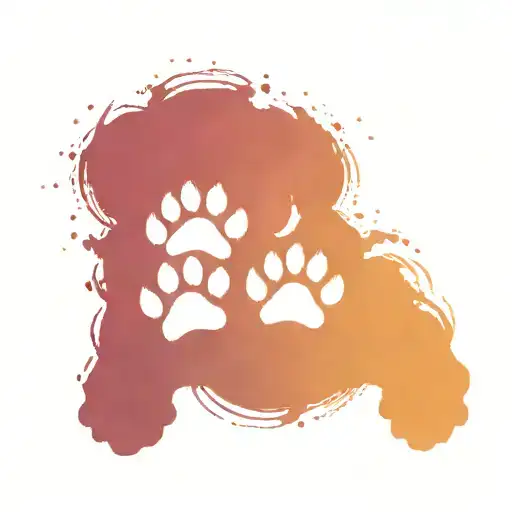 black dog paws tattoo design idea