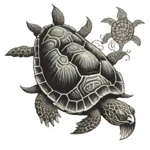 Turtle seen tattoo design idea