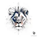 lion and rabbit fire tattoo design idea
