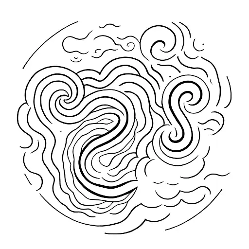 A black-grey tattoo of a cosmic serpent coiling around a celestial object tattoo design idea