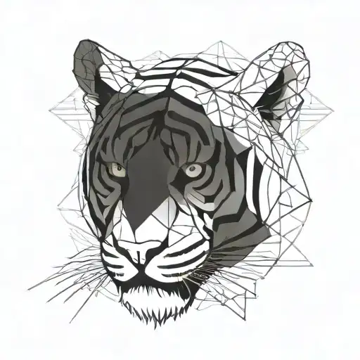 tiger head tattoo design idea