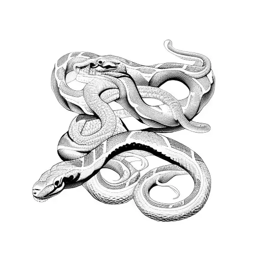 two snakes entwined in a sword tattoo design idea