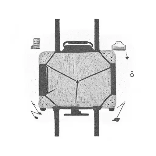 A silhouette of a person holding a suitcase, walking across a bridge that connects the four countries, symbolizing your journey as an immigrant tattoo design idea