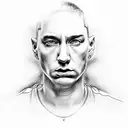 eminem portrait tattoo design idea