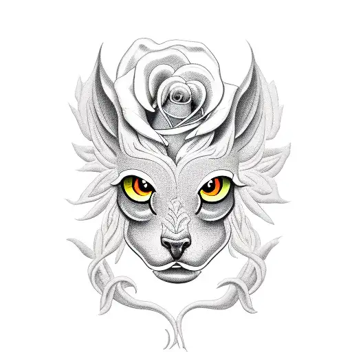 Griffin and a rose tattoo design idea