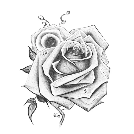 Griffin and a rose tattoo design idea