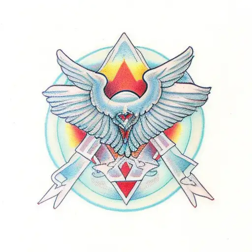 Wings with 333 in the middle tattoo design idea