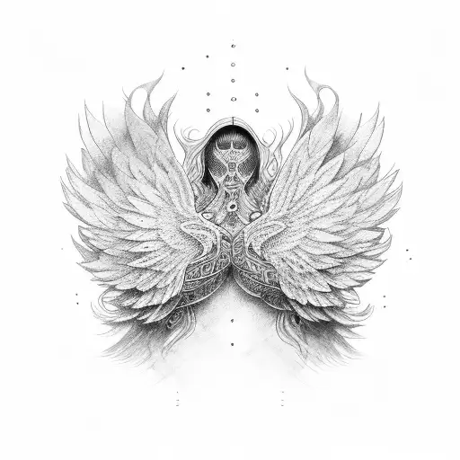 Wings with 333 in the middle tattoo design idea