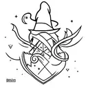 wizard casting spell tattoo design idea