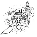 wizard casting spell tattoo design idea