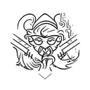 wizard casting spell tattoo design idea