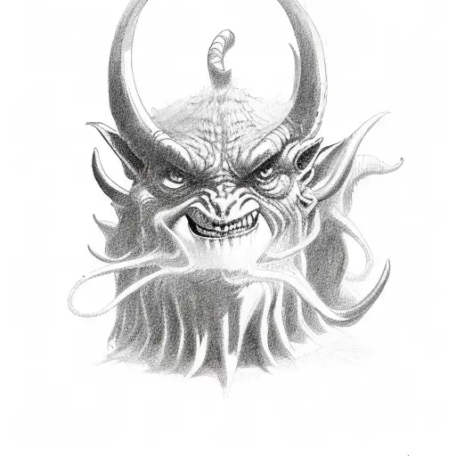 hell, demon, goblin tattoo design idea