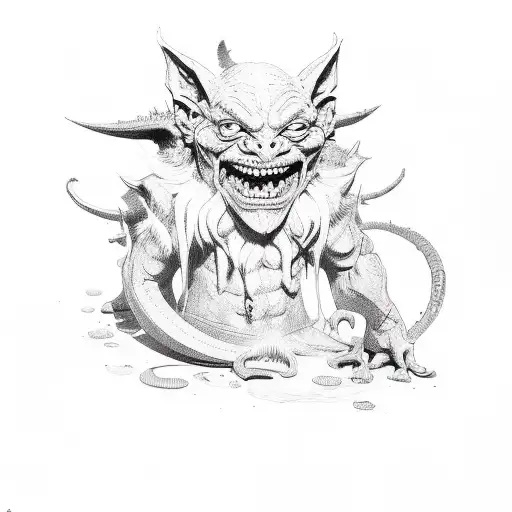 hell with goblins and demons  tattoo design idea