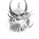 hell, demon, goblin tattoo design idea