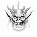 hell, demon, goblin tattoo design idea