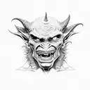 hell, demon, goblin tattoo design idea