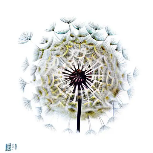 dandelion flower tattoo design idea
