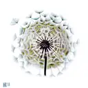 dandelion flower tattoo design idea