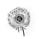 dandelion flower tattoo design idea