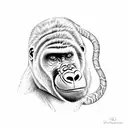 Gorilla eating an snake tattoo design idea