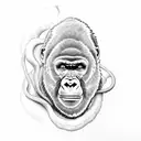 Gorilla eating an snake tattoo design idea