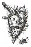 howl's moving castle floating tattoo design idea