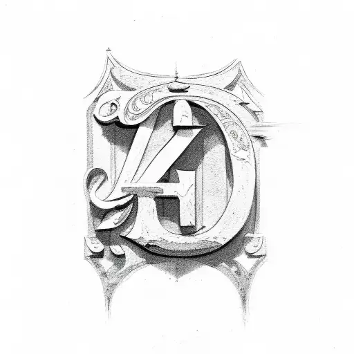 the letters J and G with Roman numeral 4 tattoo design idea
