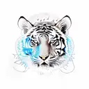 tiger, roses, lightning, nyc skyline tattoo design idea