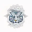 tiger, roses, lightning, nyc skyline tattoo design idea