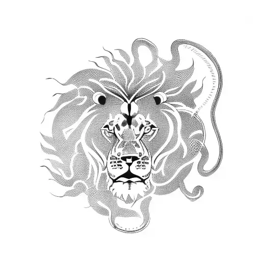 Lion and Snake tattoo design idea