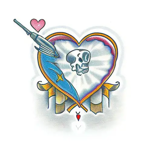 Alex máme with heart tattoo design idea