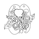 Alex name with heart tattoo design idea