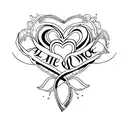 Alex name with heart tattoo design idea