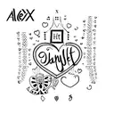 Alex name with heart tattoo design idea