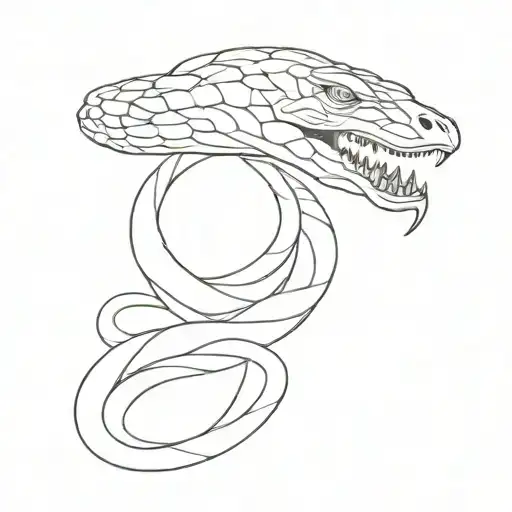 self-eating snake greek gods tattoo design idea