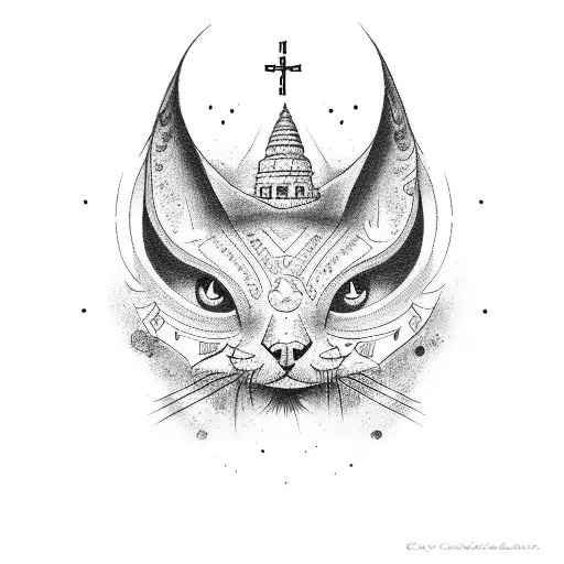 cruz católica  tattoo design idea